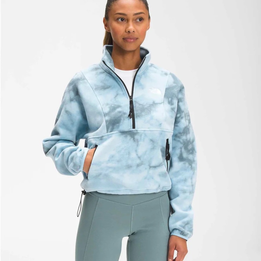 The North Face TKA ATTITUDE Â¼ ZIP FLEECE - BETA BLUE DYE TEXTURE PRINT